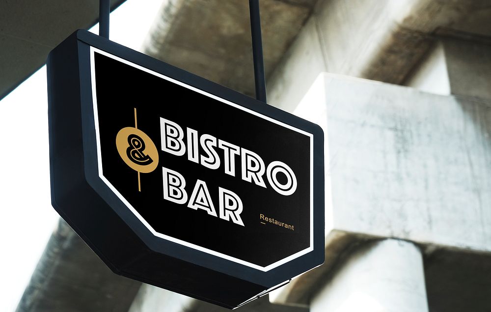 Bistro and bar restaurant board mockup