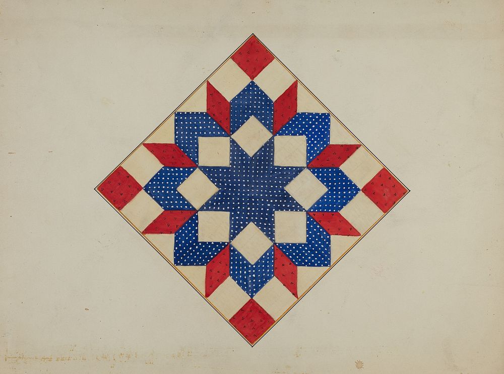 Quilt - "Double Star" (ca.1940) by Edith Towner.  