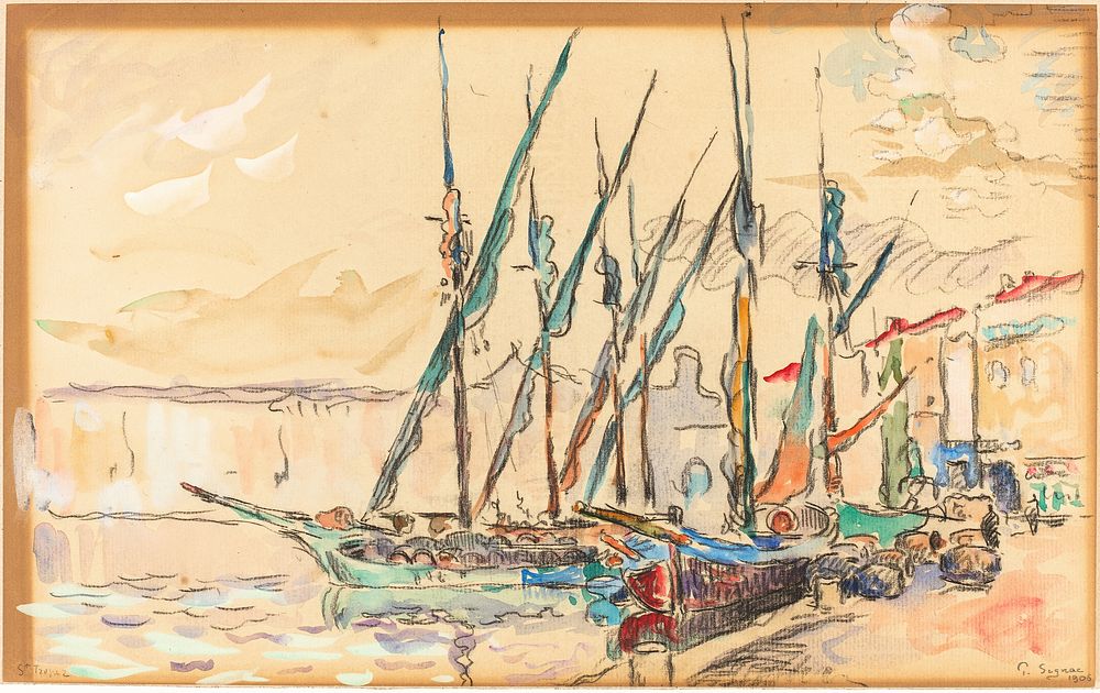 St. Tropez (1906) painting in high resolution by Paul Signac. 