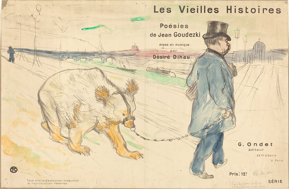 Les Vielles Histoires (cover/frontispiece) (1893) print by Henri de Toulouse–Lautrec.  