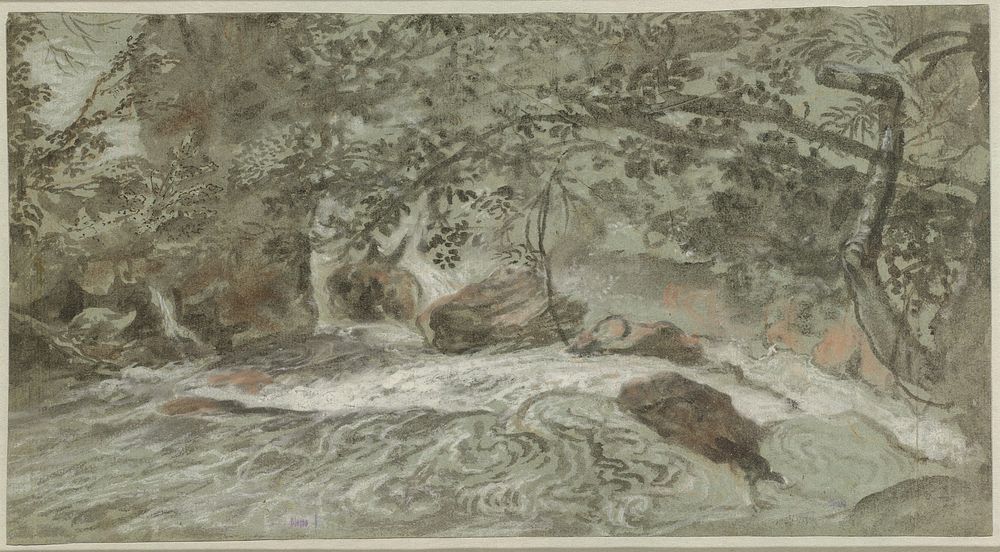 Rapids with Overhanging Branches (1704–1714) by  Joachim Franz Beich.  