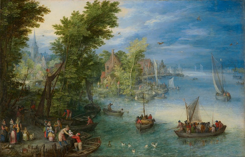 River Landscape (1607) by Jan Brueghel the Elder.  