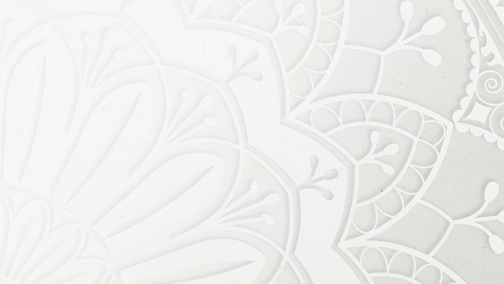 White floral ornamental desktop wallpaper