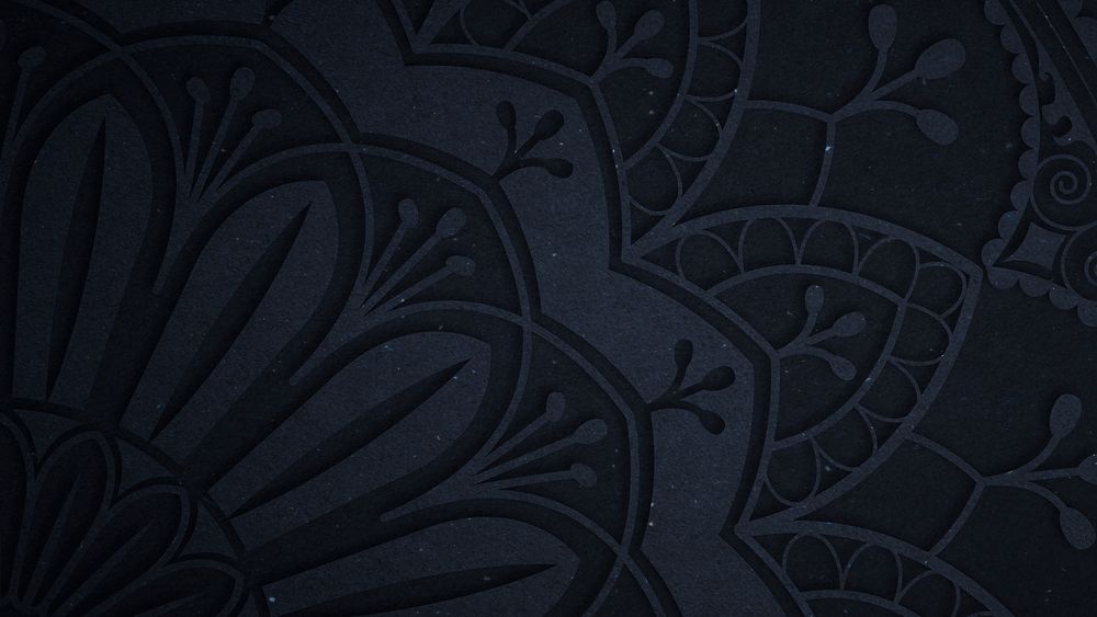 Black flourish desktop wallpaper, ornamental design