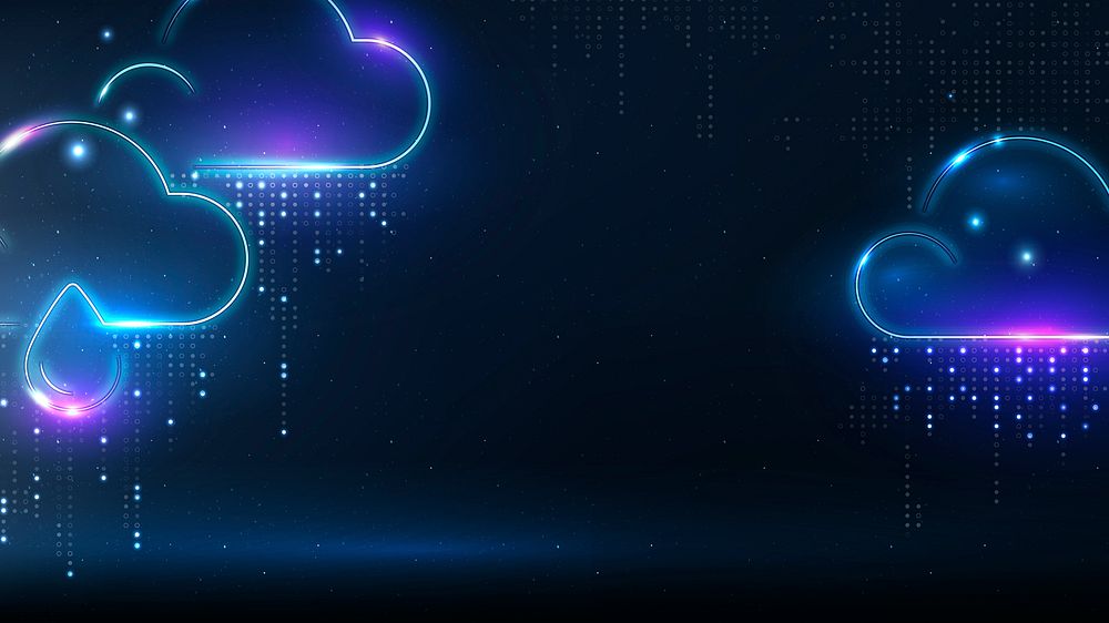 Climate change desktop wallpaper, raining cloud design