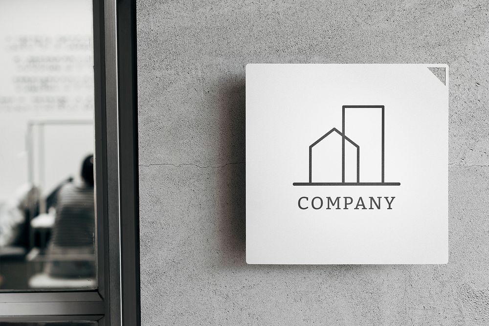 Sign mockup on the wall psd