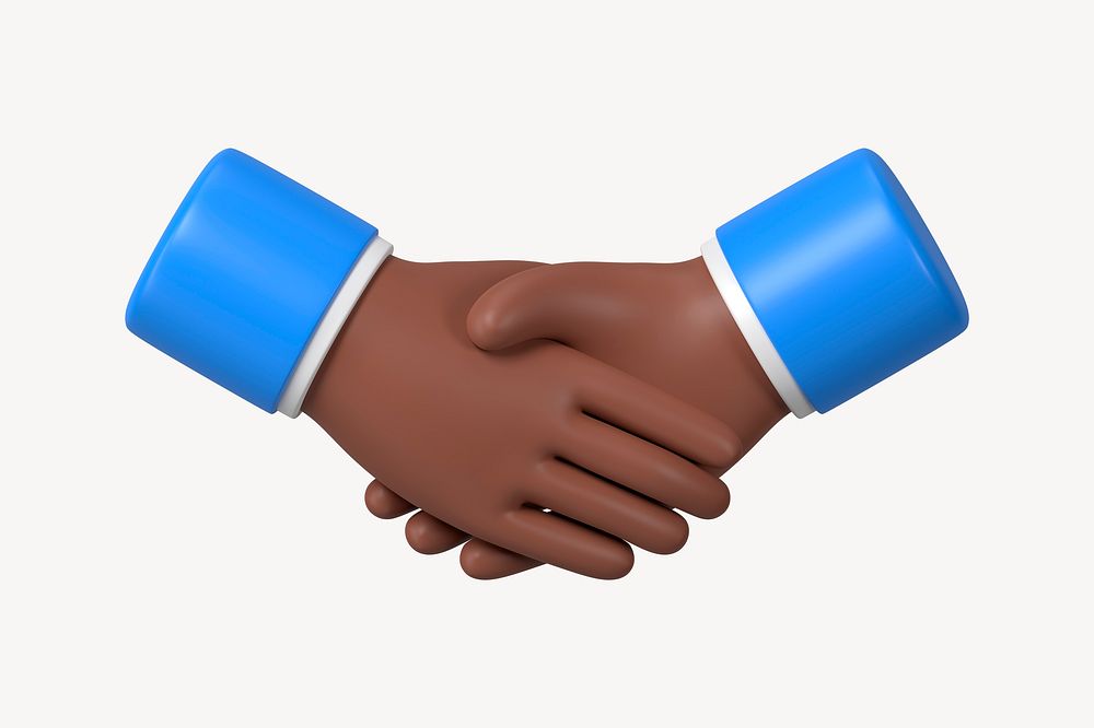 3D business handshake, gesture, etiquette illustration