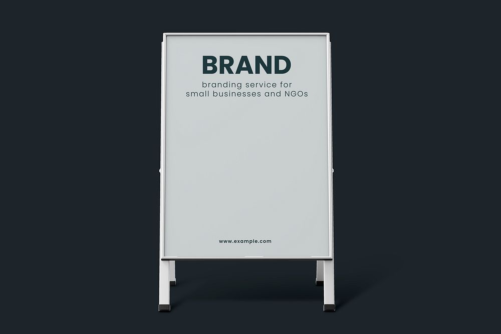 Foldable a-frame sign mockup, branding psd