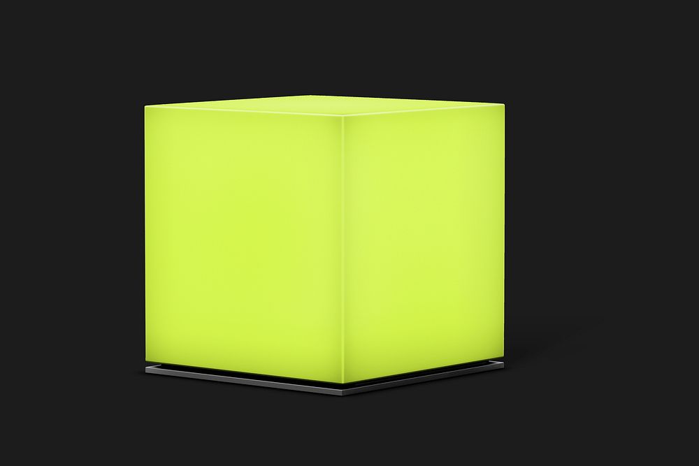 3D neon light box sign, blank design space
