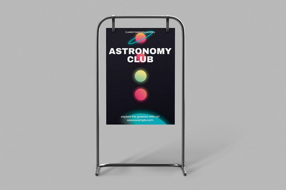 3D poster stand sign mockup psd