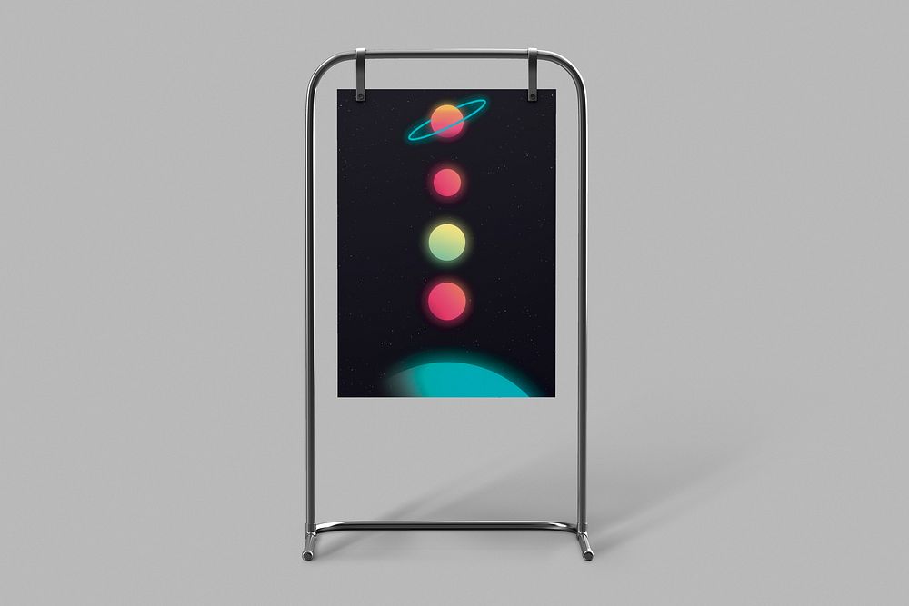 3D space poster stand sign