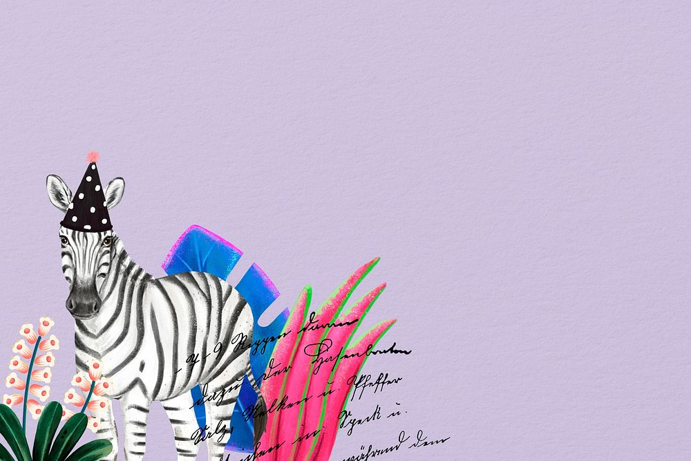 Zebra background, purple design, animal illustration