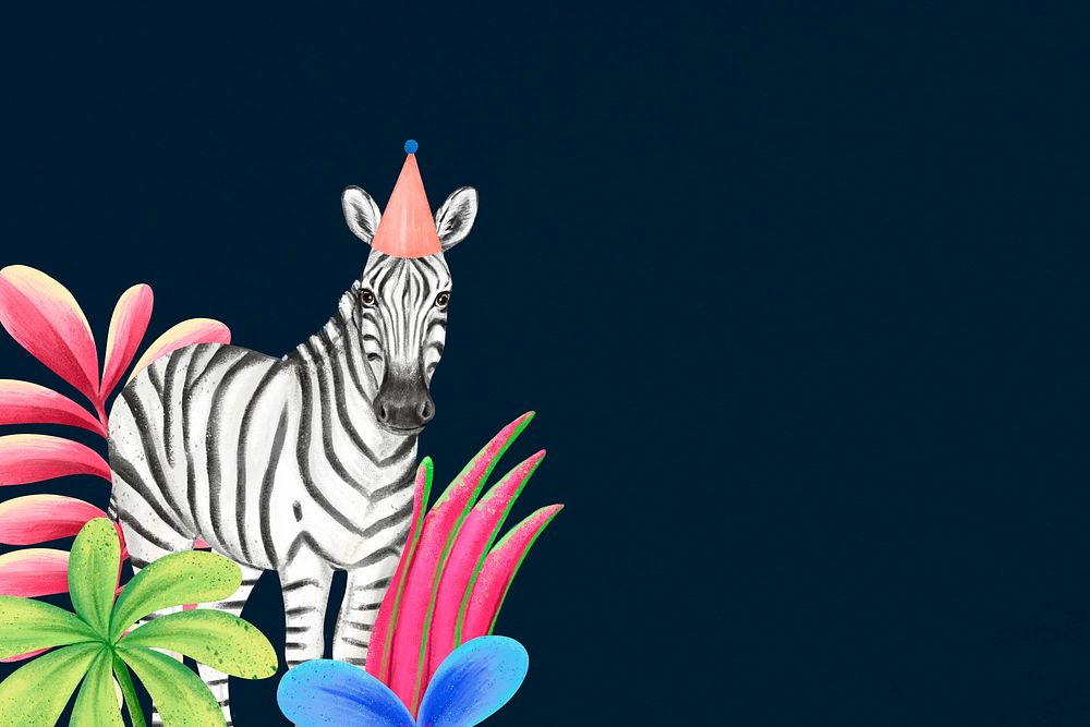 Zebra background, black design, animal illustration