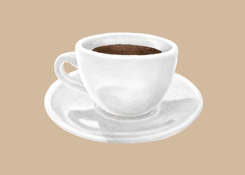 Espresso cup, hot coffee drink illustration