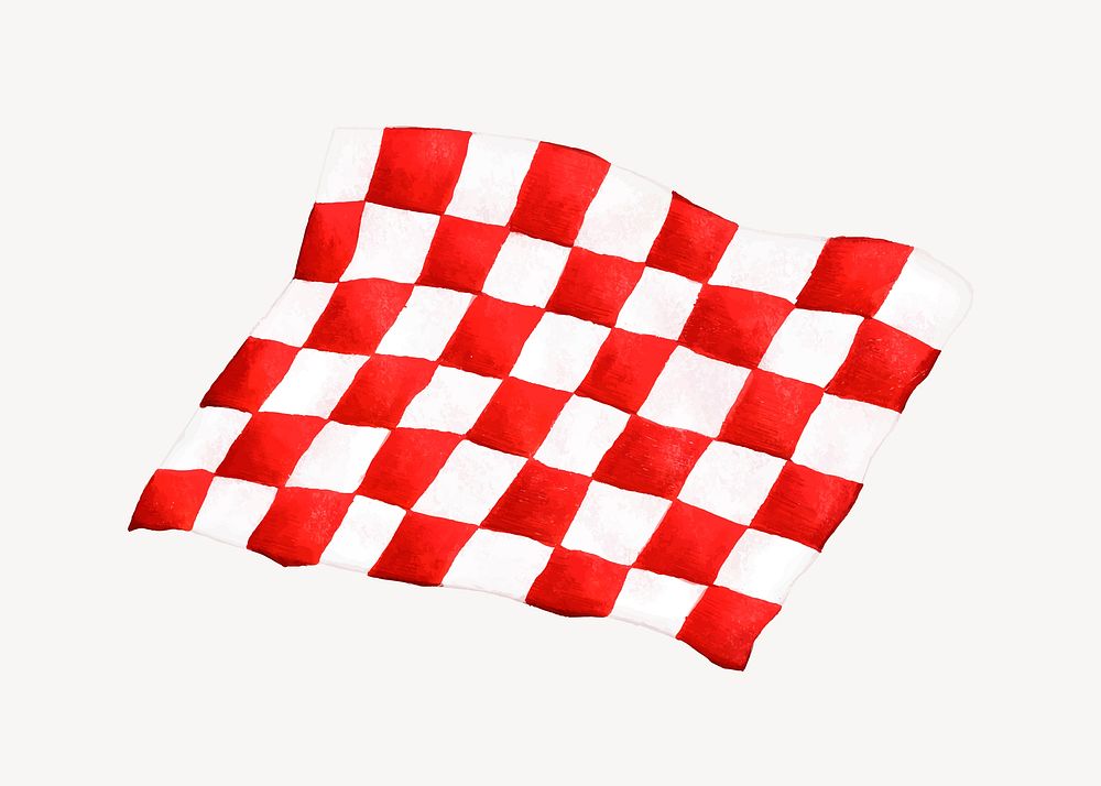 Red checkered pattern paper, realistic illustration vector