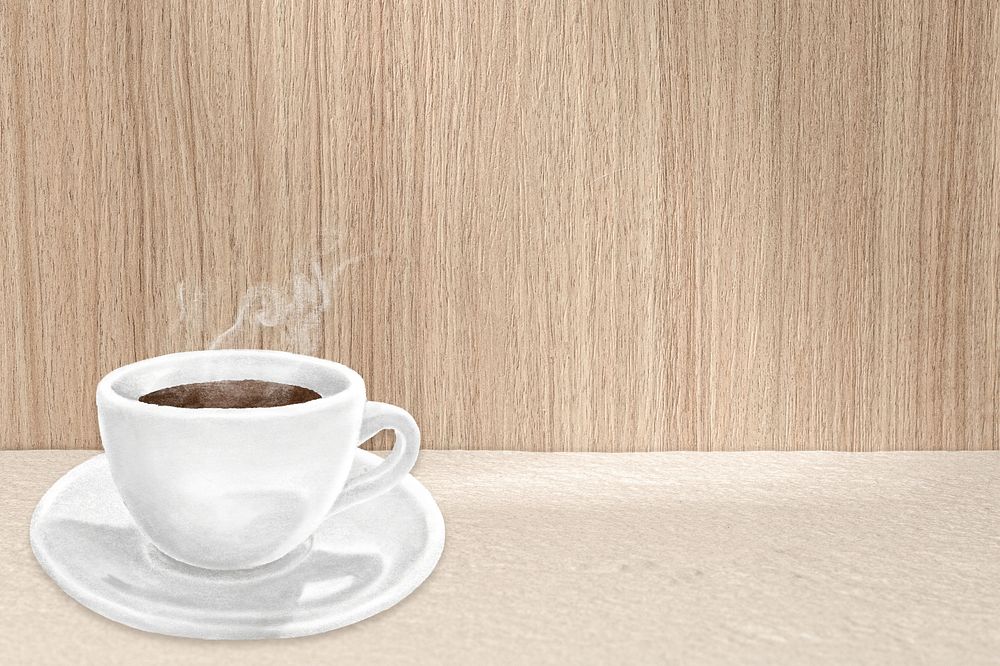 Coffee aesthetic background, wooden texture design