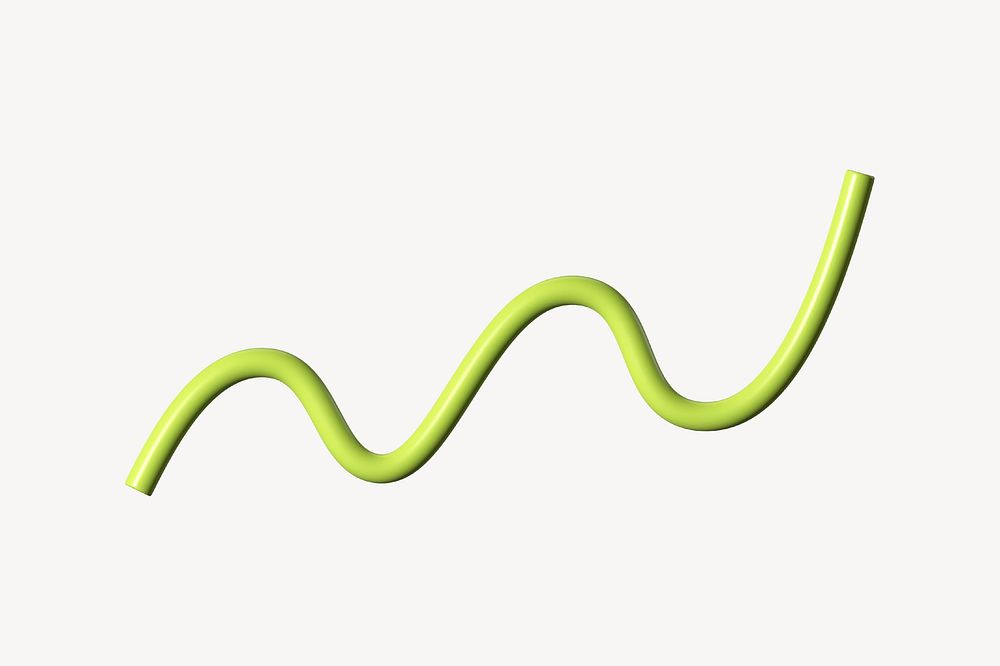 3D green squiggle abstract shape