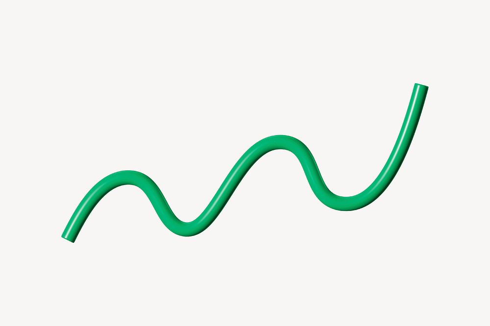 3D green squiggle abstract shape