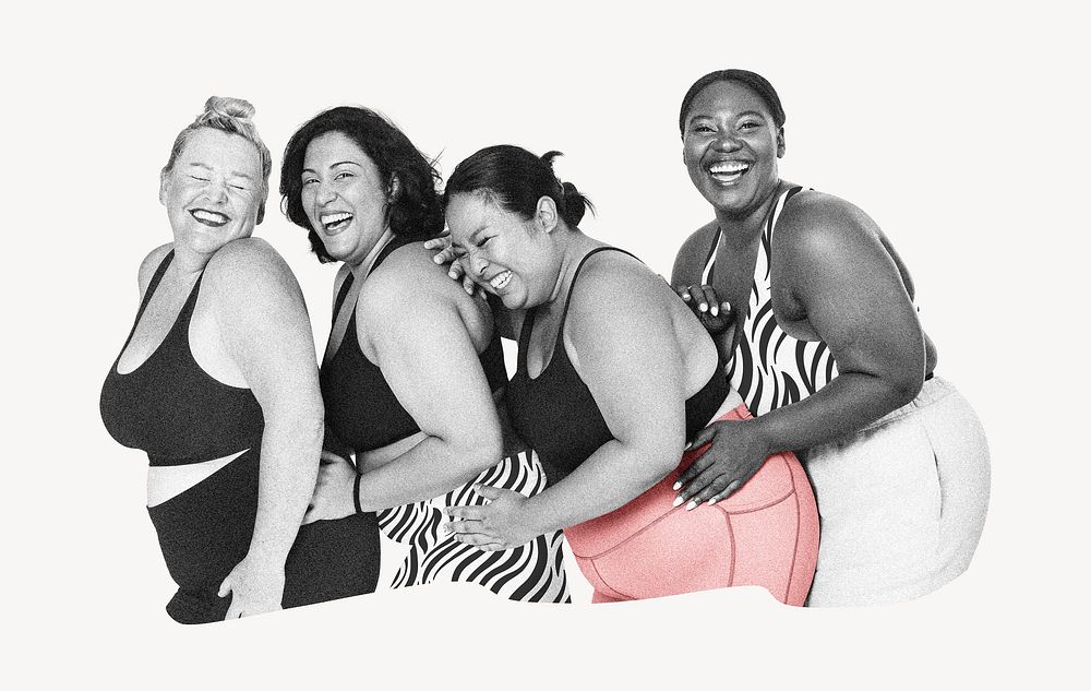 Happy plus-size women, body positivity photo