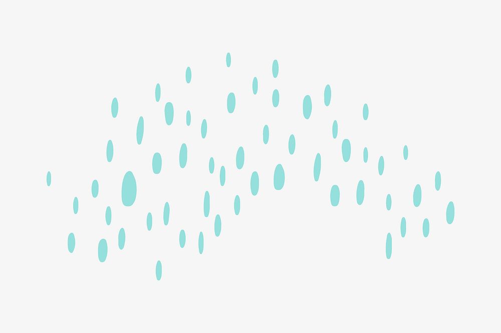Blue rain doodle collage element