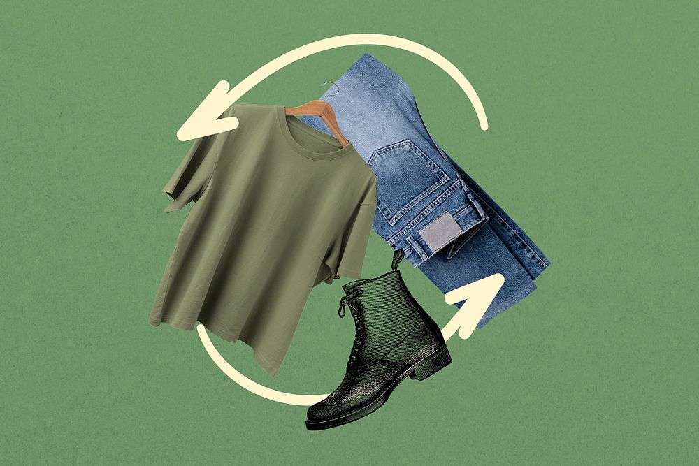 Sustainable fashion, recycling clothes remix