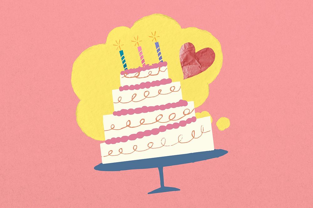 Cute wedding cake, dessert graphic