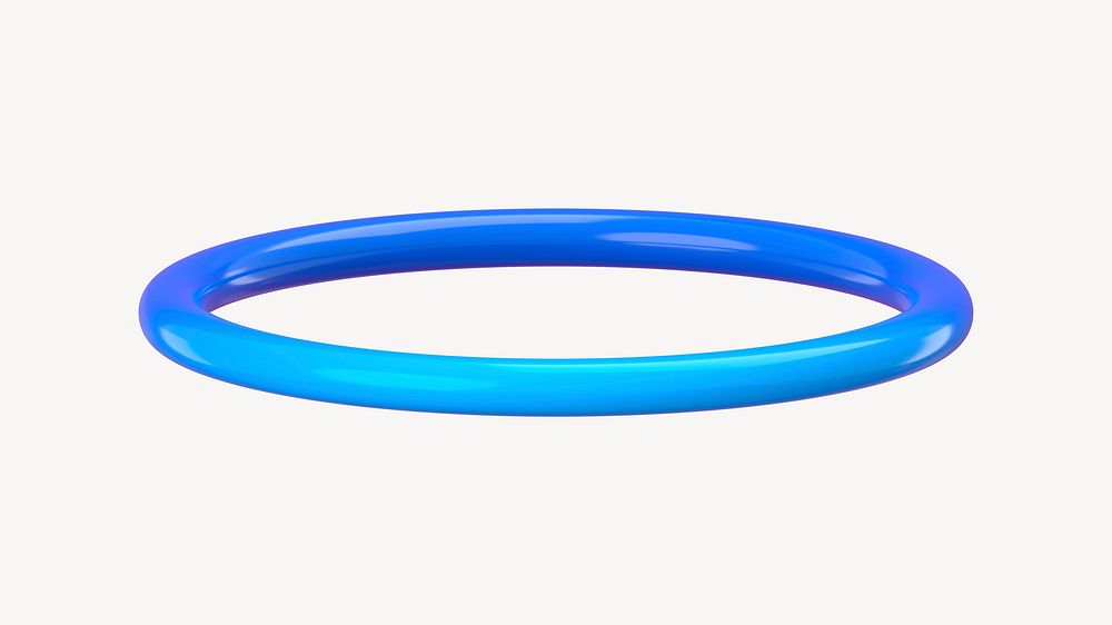 3D gradient blue ring clipart psd