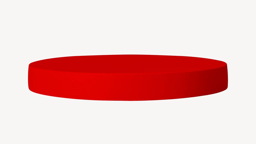 3D red round base, product podium illustration