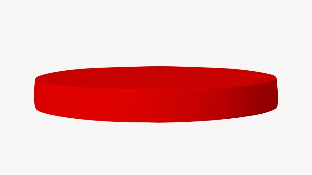 3D red round base, product podium clipart psd