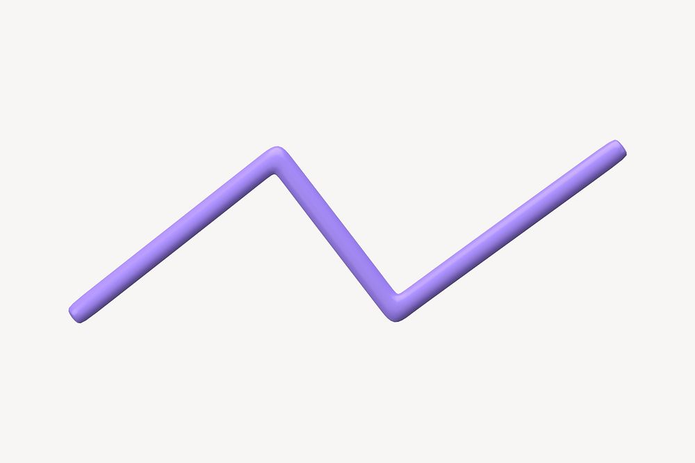 Purple zigzag line 3D rendered clipart graphic