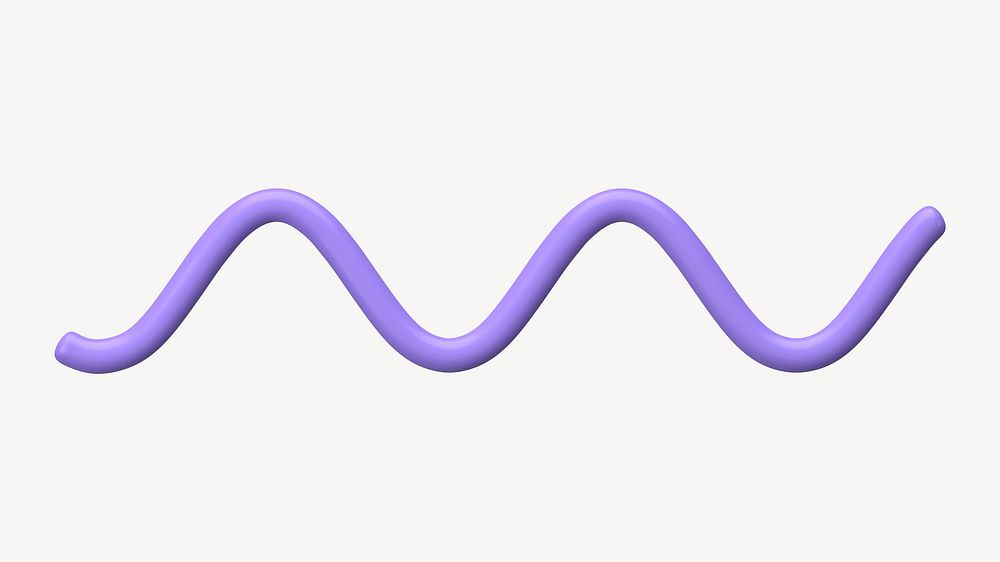 Wavy purple line divider 3D rendered shape graphic