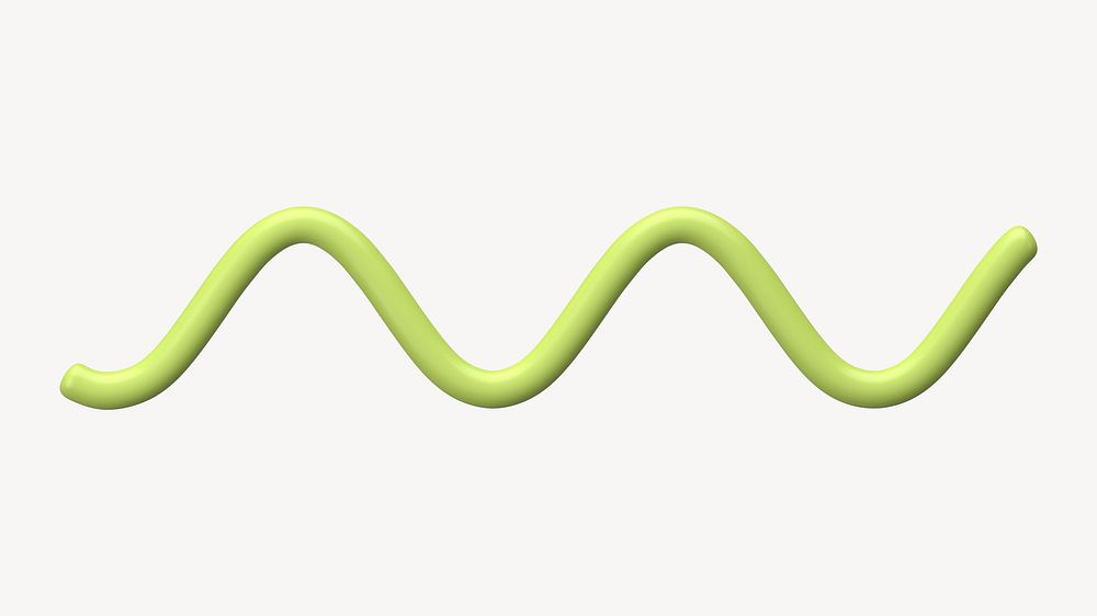 Wavy green line divider 3D rendered shape graphic