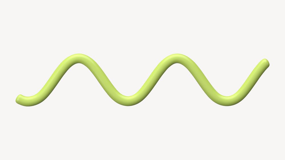 Wavy green line divider 3d shape graphic psd