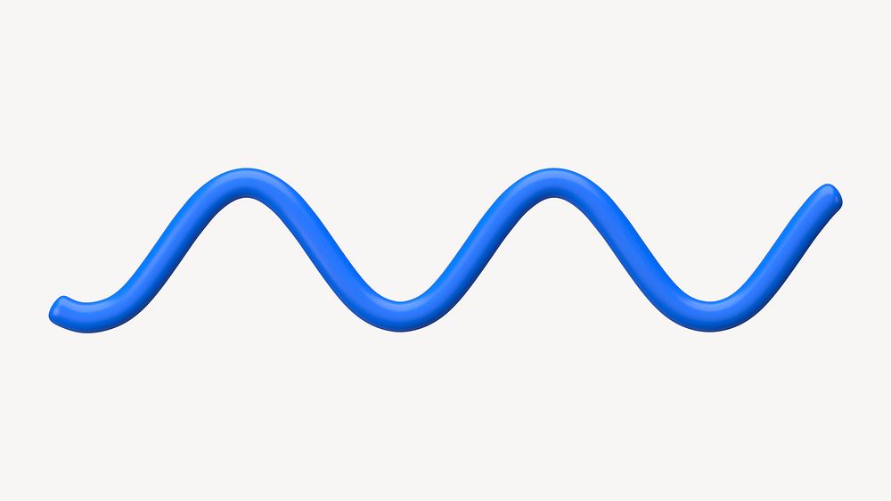Wavy blue line divider 3D rendered shape graphic