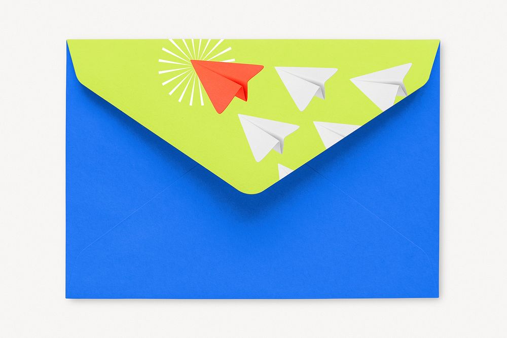 Envelope mockup, blue and green stationery psd