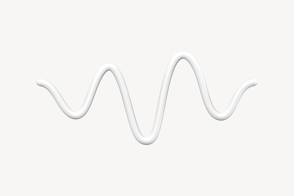 White wavy line, 3D graphic