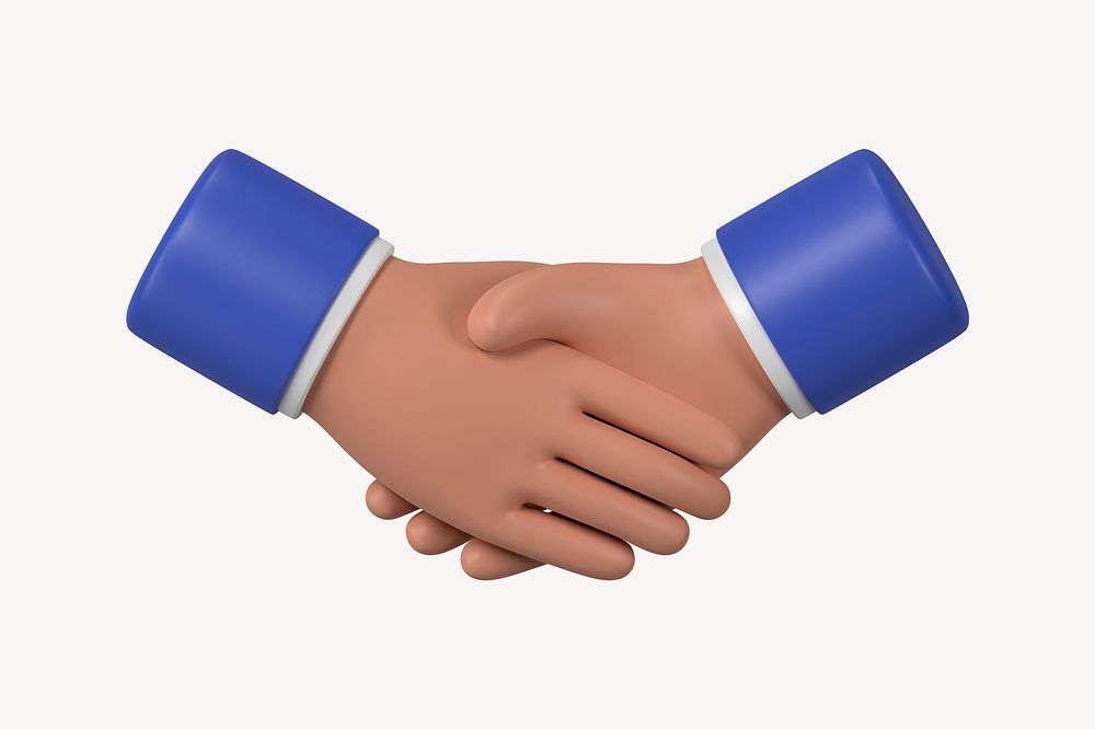 3D business handshake, gesture, etiquette illustration