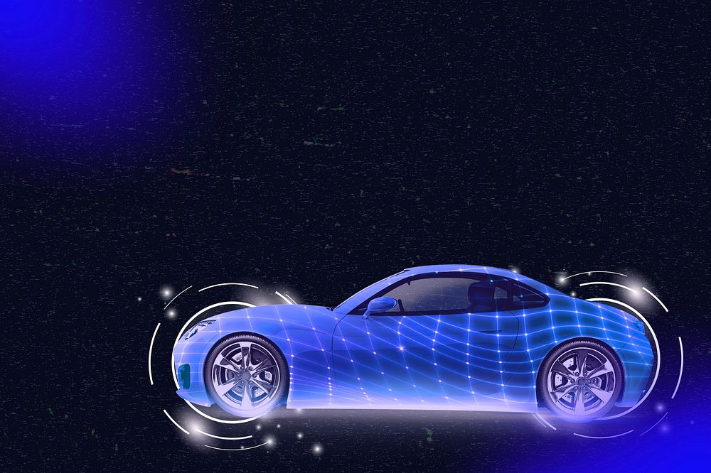 Self-driving smart car background, technology remix
