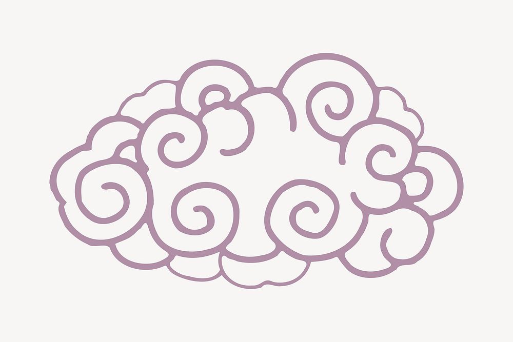 Purple oriental cloud, Chinese weather graphic vector
