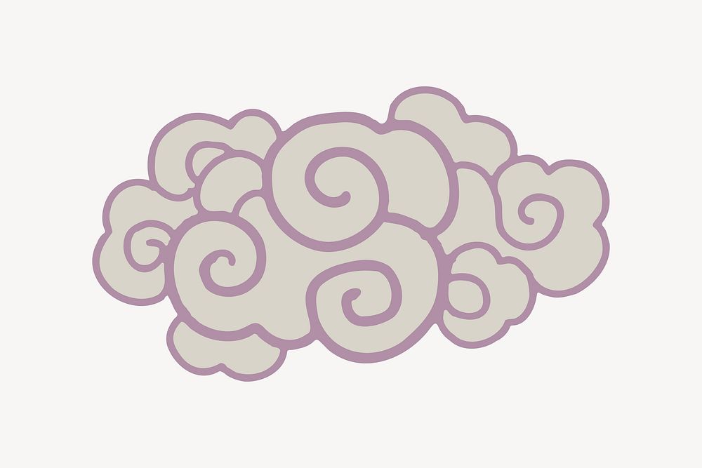 Purple cloud, traditional Chinese graphic vector