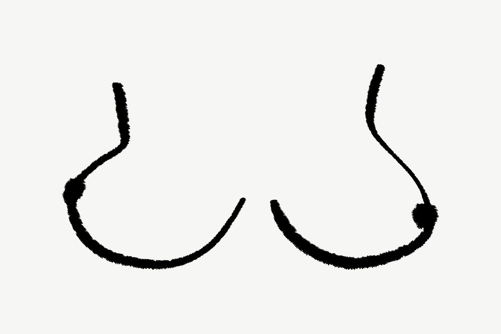 Breasts shape, women's health doodle psd