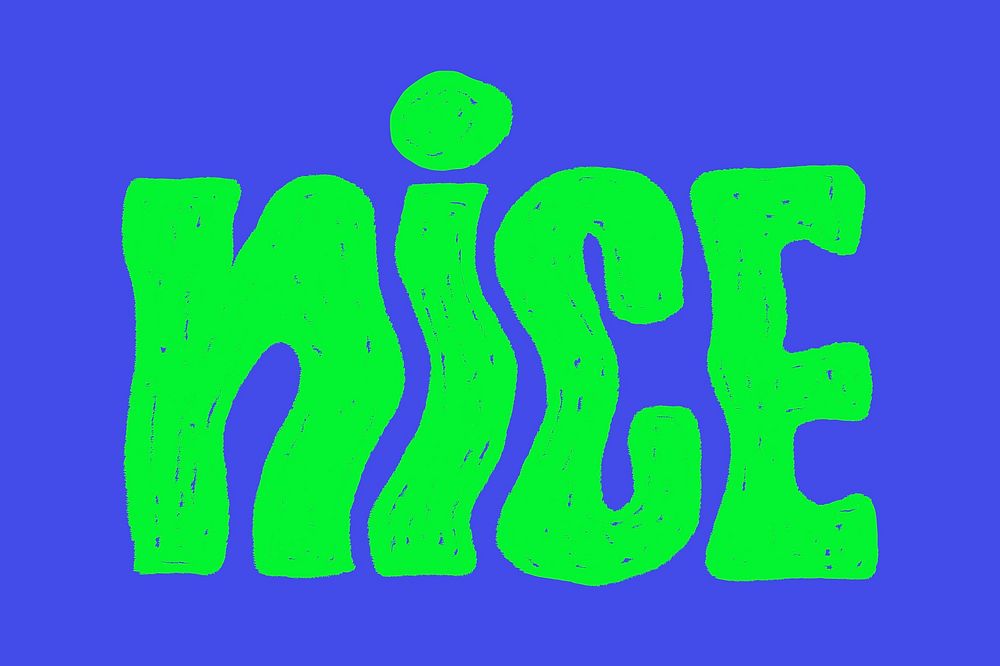 Nice distorted word, typography doodle psd