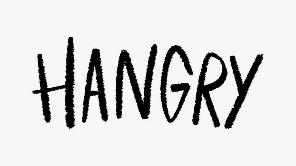 Hangry word, typography doodle psd Premium PSD rawpixel