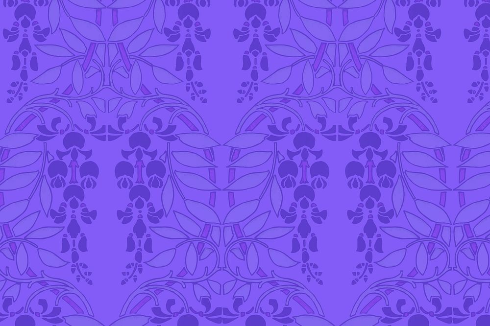 Purple botanical patterned background, remixed by rawpixel