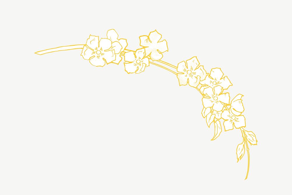 Yellow flower clipart psd, remixed by rawpixel