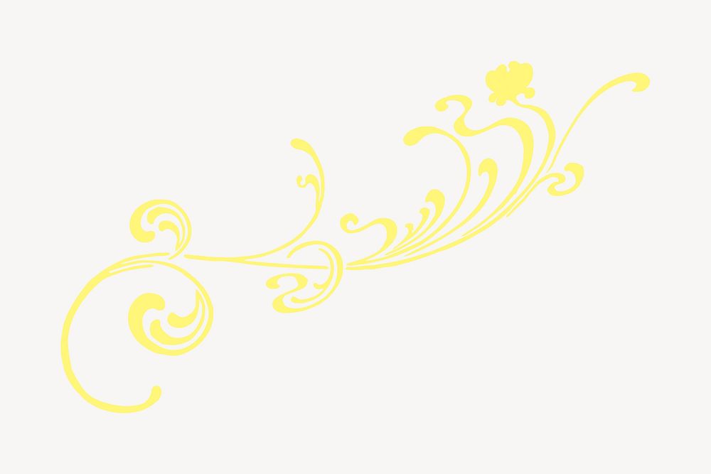 Yellow ornament divider, leafy vintage design