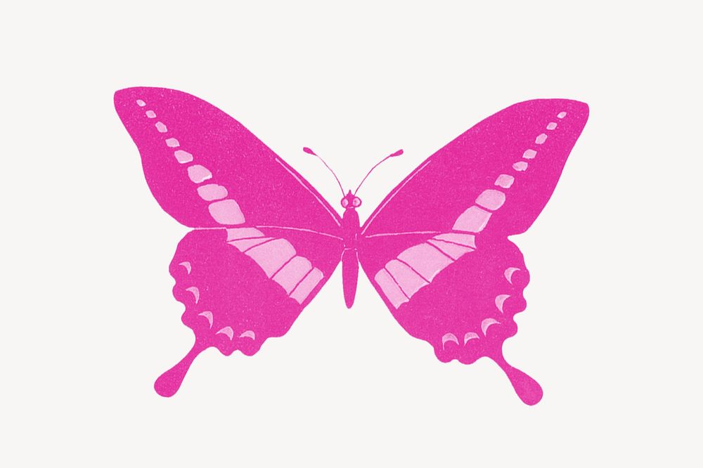 Pink butterfly, animal illustration, remixed by rawpixel