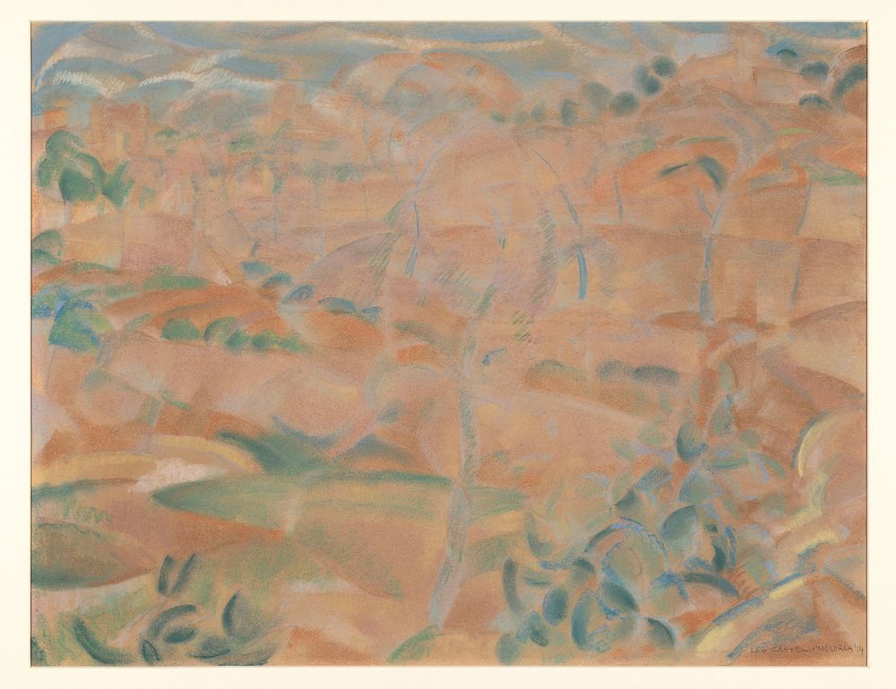 Landschap op Mallorca (1914) drawing in high resolution by Leo Gestel.  