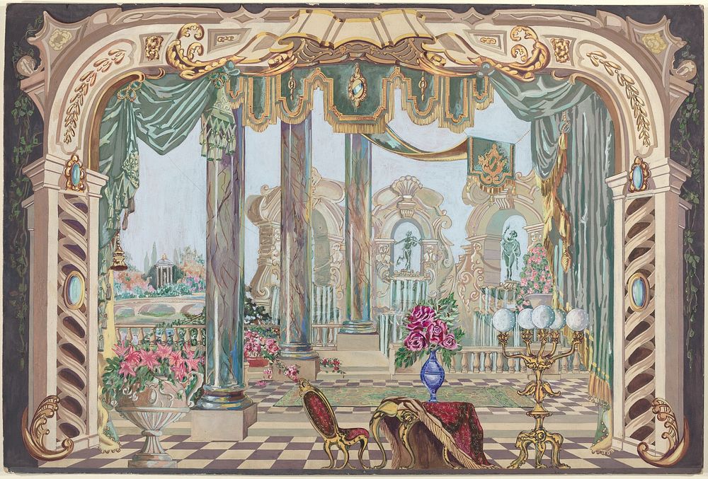 Stage Backdrop (1935/1942) byPerkins Harnly.  