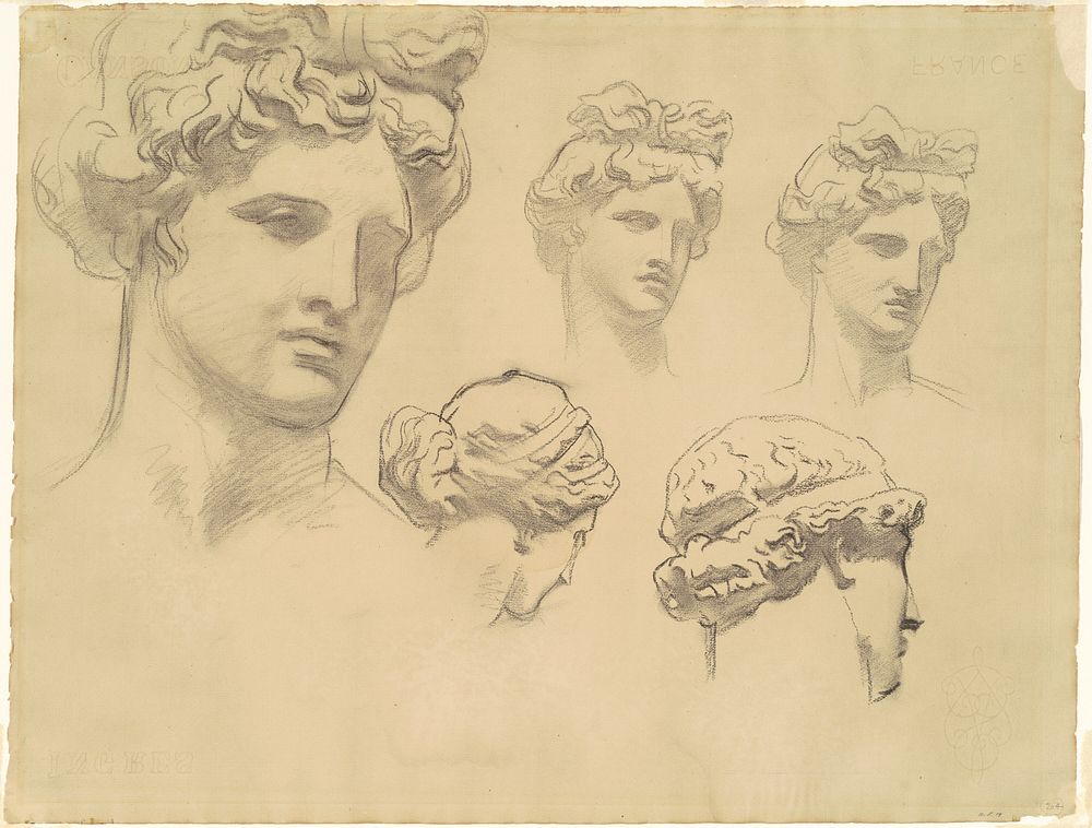 Studies for "Apollo and the Muses" (c. 1921) by John Singer Sargent.  